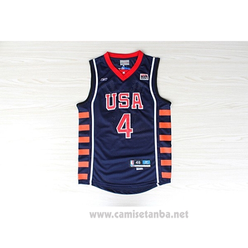 Camiseta USA 2004 Allen Iverson #4 Azul